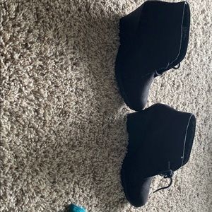 Black ankle booties wedges